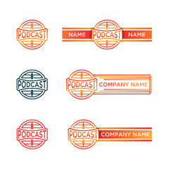 Obraz premium Podcast logo design collection. vintage podcast icon