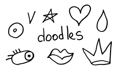 Hand drawn doodle icon. Vector illustration. Scribble element isolated on white background. Simple drawing