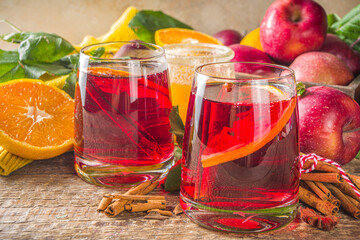 Hot autumn fruity sangria