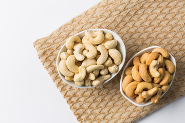 Heap of cashew nut in studio