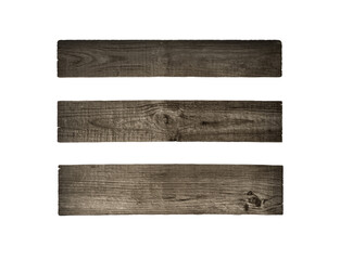 collection of various blank wooden signs on white background.