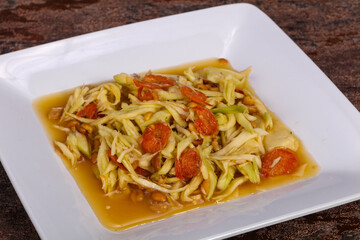 Green mango salad with seafood