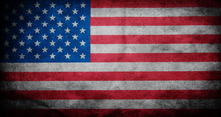 Grunge USA flag. American flag with grunge texture.