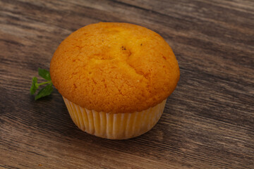 Sweet tasty muffin served mint