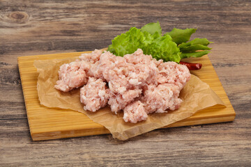 Homemade pork minced meat for cooking