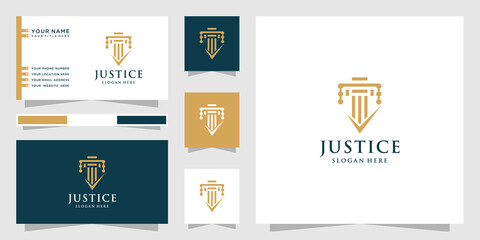 Justice law logo with check icon