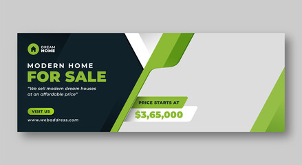 Real estate social media facebook cover web banner template