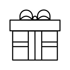 Square Gift box icon. Parcel with ribbon bow. simple flat illustration. Vector isolated on white background eps10