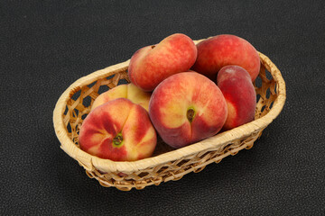 Sweet ripe tasty flat peach