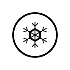Snowflake. Weather icon in a circle. Isolated vector illustration