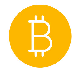 Bitcoin flat icon on white background