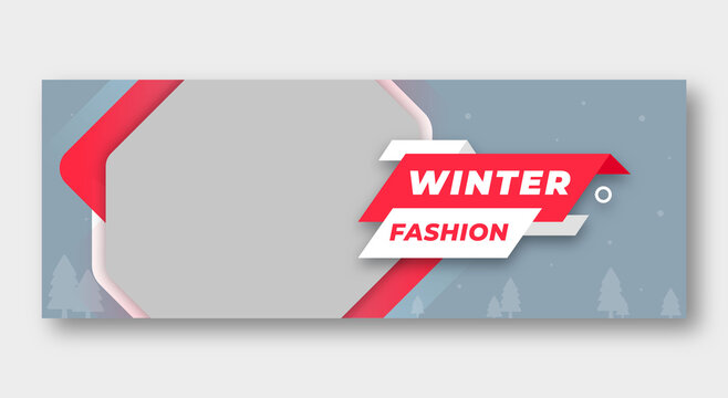 Winter sale facebook cover web banner template