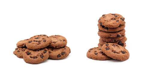 Chocolate chip cookie on white