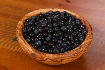 Wild blueberry in the bowl