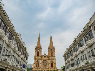 Fototapeta premium Sacred Heart Cathedral at guangzhou china.The Sacred Heart Cathedral is a Catholic church in the Diocese of Guangzhou
