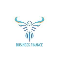 Fototapeta na wymiar financial business logo illustration of bird color design vector
