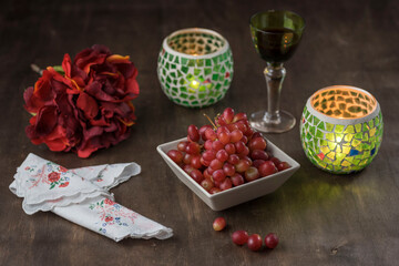Beautiful still life shot with grapes - food still life