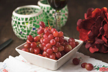 Beautiful still life shot with grapes - food still life