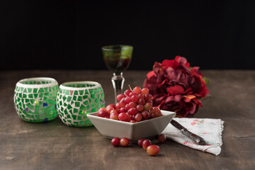Beautiful still life shot with cranberries - food still life