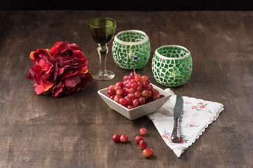 Beautiful still life shot with cranberries - food still life
