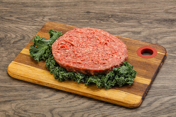Raw beef burger cutlet for burger