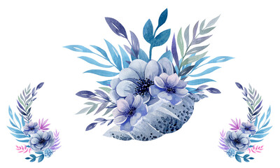 watercolor set of greeting cards raccoon and dolphin friendship