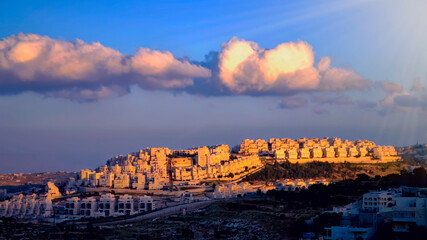 Fototapeta premium Bethlehem city at sunset
