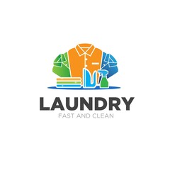 Fototapeta premium laundry logo designs simple modern fast and clean