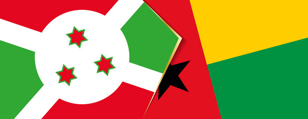 Burundi and Guinea-Bissau flags, two vector flags.