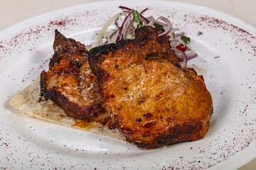 Grilled pork lion shashlik barbeque