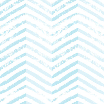 Chevron seamless vector pattern. Watercolor stripe kids background, Abstract zigzag blue print, Graphic modern striped texture, pastel lines backdrop.