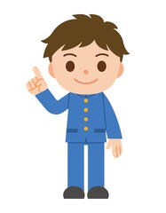 指差し 男子学生 学生服