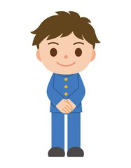歓迎 立っている 男子学生 学生服