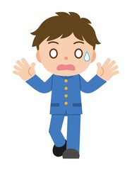 驚く 男子学生 学生服