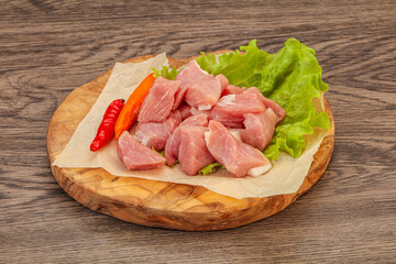 Raw pork meat for cooking
