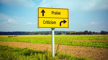 Street Sign Praise versus Criticism