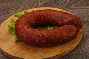 Krakowska sausage over the board