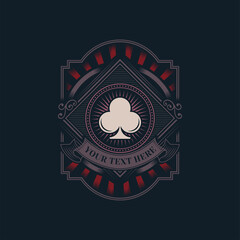 Vintage playing cards badge