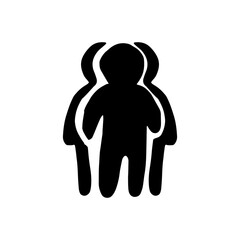 group of people icon. sketch hand drawn doodle style. vector minimalism monochrome. business, team work, society.