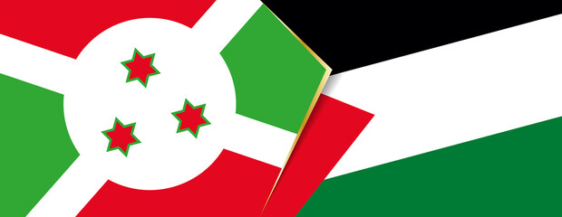 Burundi and Palestine flags, two vector flags.