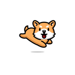cute corgi dog illustration pose