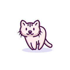 Cute cat illustration in white background