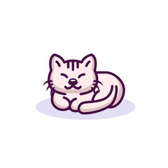 Cute cat illustration in white background