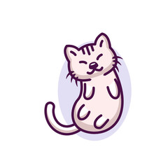 Cute cat illustration in white background