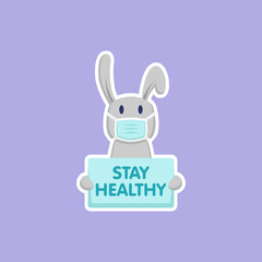 Animal covid prevention sticker concept