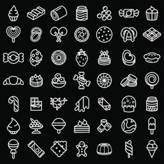 Set Abstract Doodle Elements Hand Drawn Collection Sweet Sketch Vector Design Style Background Candy Ice Cream Cakes Delicious Illustration Cartoon Icons