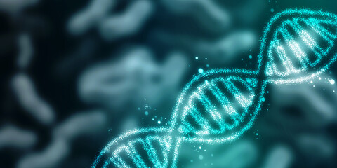 2d render of dna structure, abstract background

