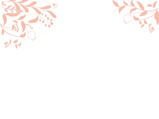 The linear floral frame of wildflowers leaves and winter elements