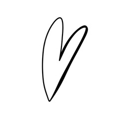 Digital art cute contour doodle valentine's day heart. Print for fabrics, packaging paper, packaging, covers, cards, invitation cards, posters, banners, web design, coloring page