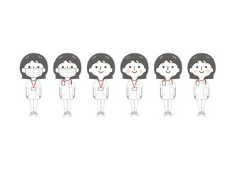 女性：医療：看護師セット